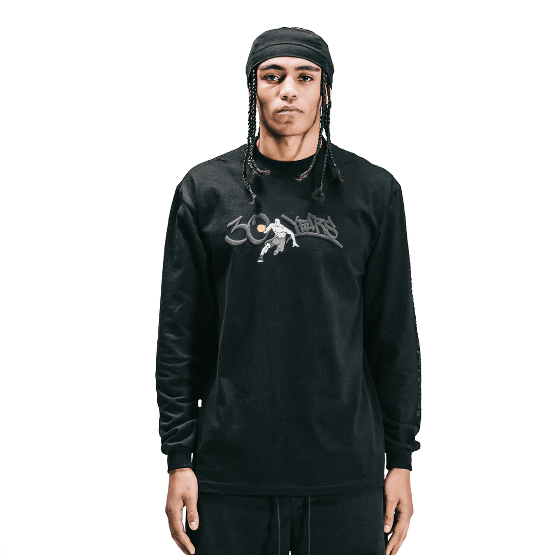 And1 Throwback Long Sleeve Shirt - 30th Anniversary Edition Black/Black